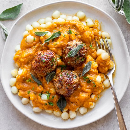 Turkey Meatballs in Pumpkin Sauce