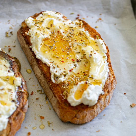 Spiced Ricotta Honey Toast