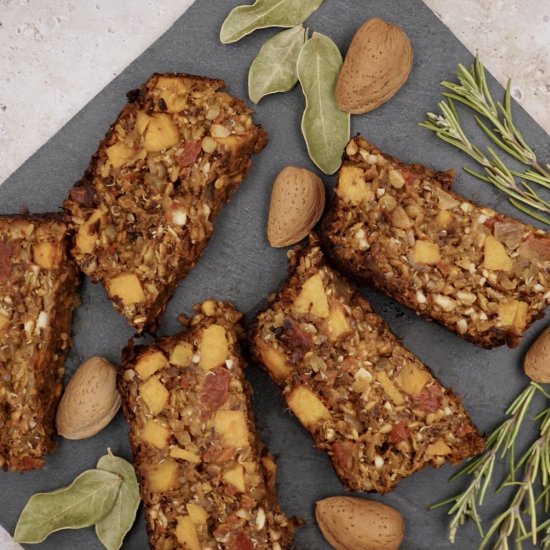 Quinoa nut roast with sweet potato