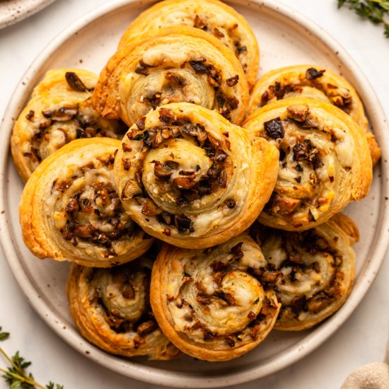 Mushroom Puff Pastry Pinwheels