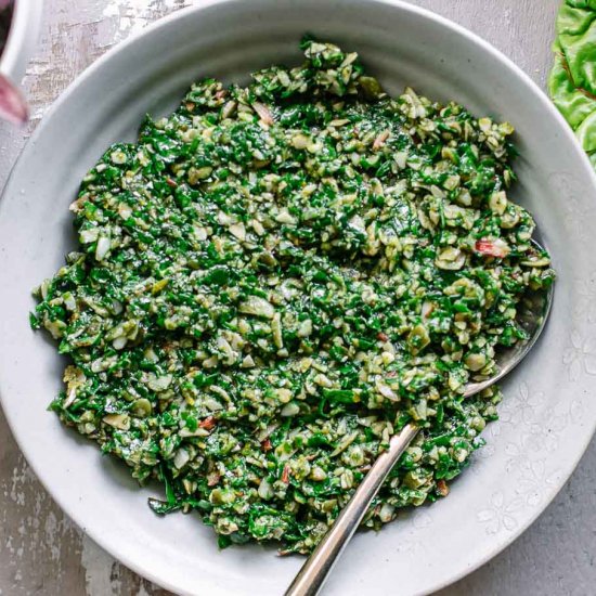 Chard Leaves Pesto Sauce