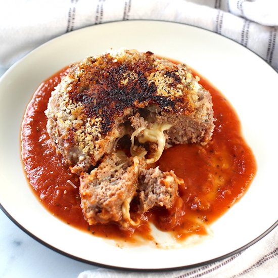 Polpettone Cheese Stuffed Meatballs