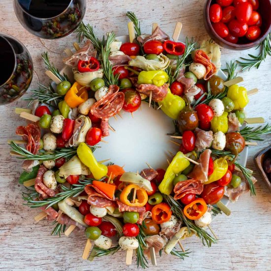 Antipasto Wreath Charcuterie Skewer