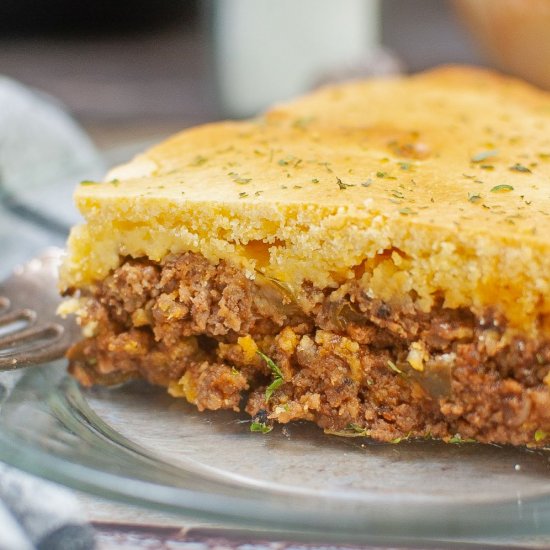 Sloppy Joe cornbread casserole