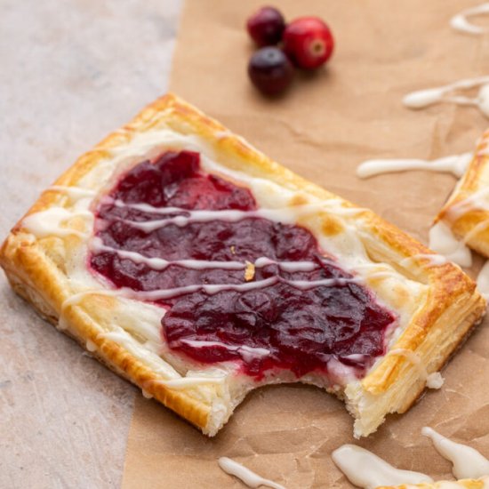 Cranberry sauce cheese danish