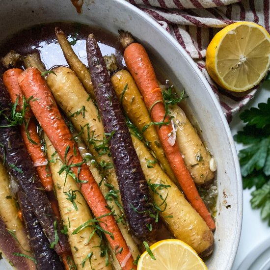 Oven Roasted Ginger Carrots