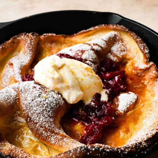 Dutch Baby with Cranberry Compote