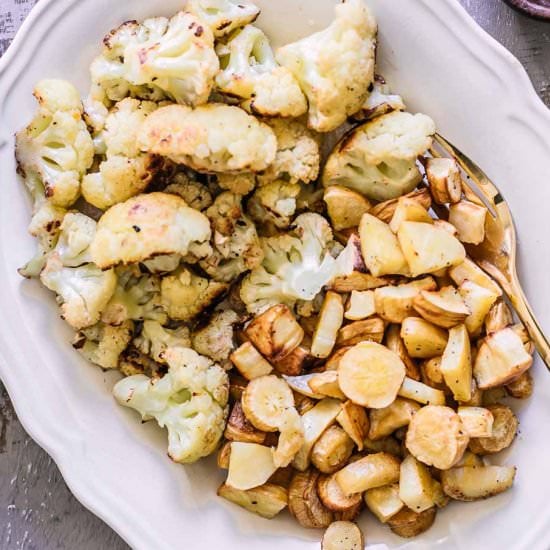 Roasted Cauliflower and Parsnips