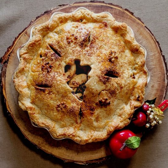 Apple Walnut Cranberry Pie