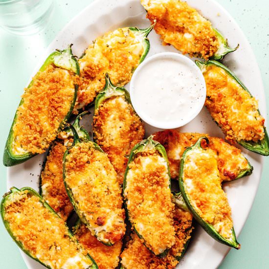 Baked Vegetarian Jalapeno Poppers