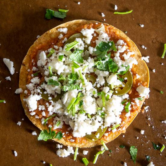 Charro Bean Tostadas