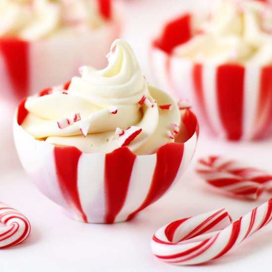 White Chocolate Candy Cane Cups