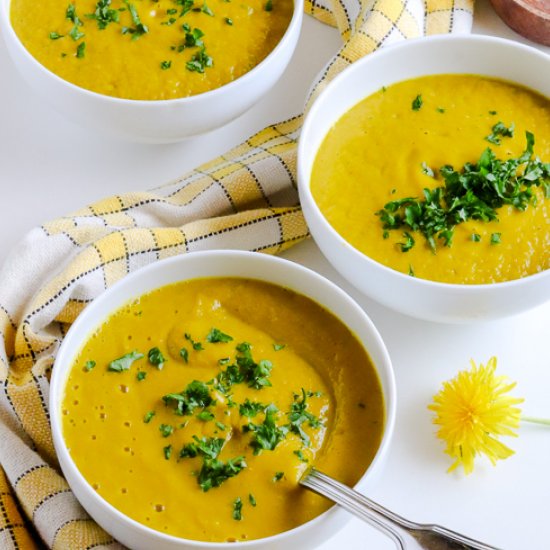 Gut health sweet potato soup