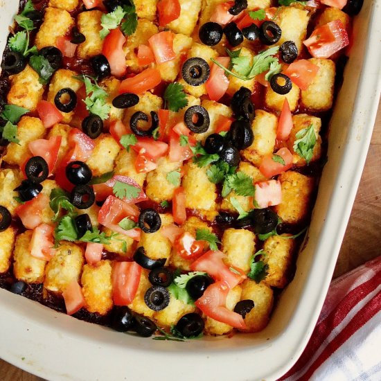 Vegan Mexican Tater Tot Casserole