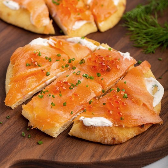 Smoked Salmon Mini Naan Pizza