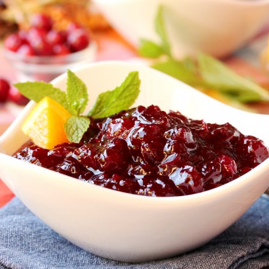 Mint Infused Cranberry Sauce