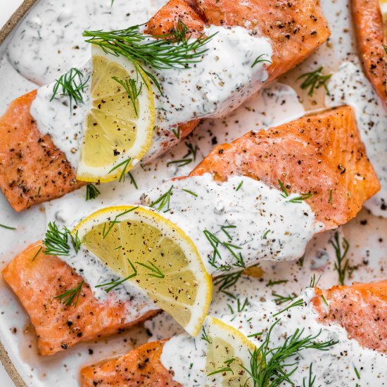 Salmon with Lemon Dill Sauce