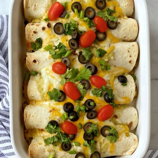 Rice Cheese and Onion Enchiladas