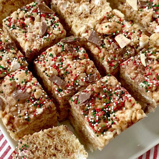 Peppermint Bark Rice Krispie Treats