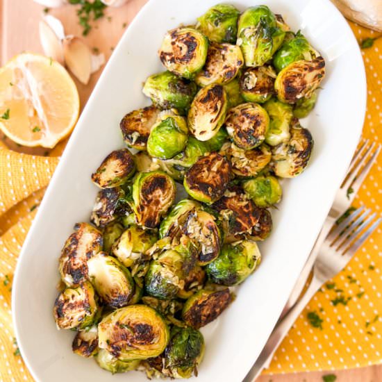 Spanish Garlic Brussels Sprouts