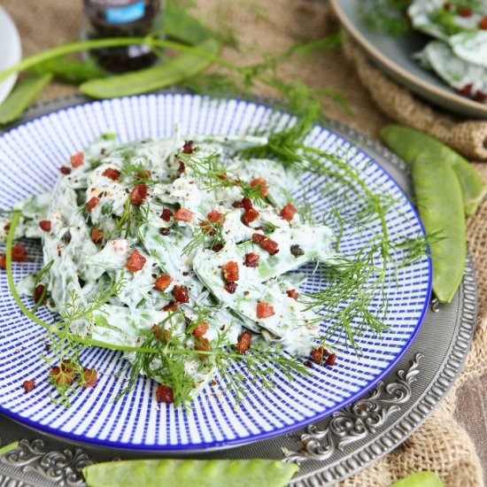 Snow Pea Salad with Goat Cheese Dre