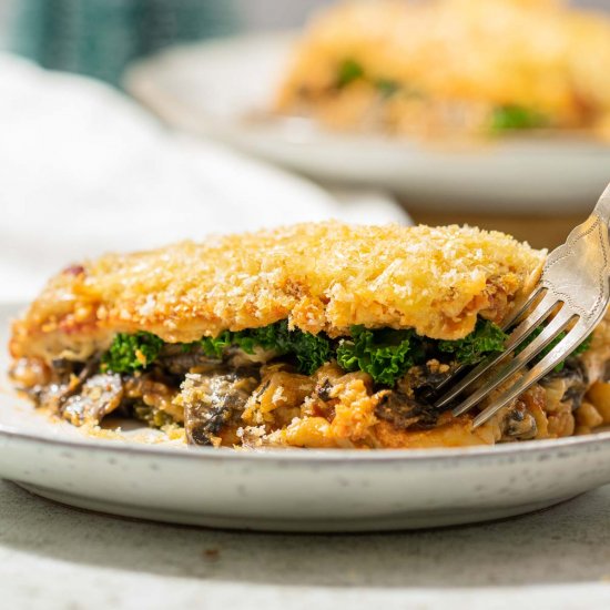 Vegan Mushroom Kale Lasagne