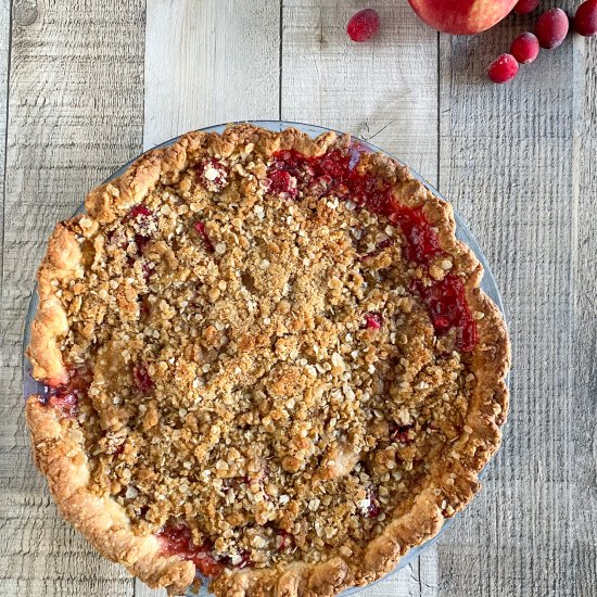 Cranberry Apple Crumble Pie