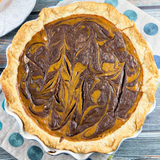 Nutella Swirled Pumpkin Pie