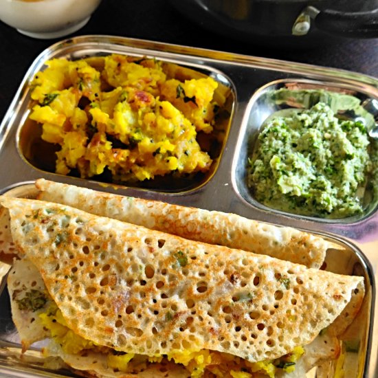 Rava Masala Dosa – Semolina Pancake