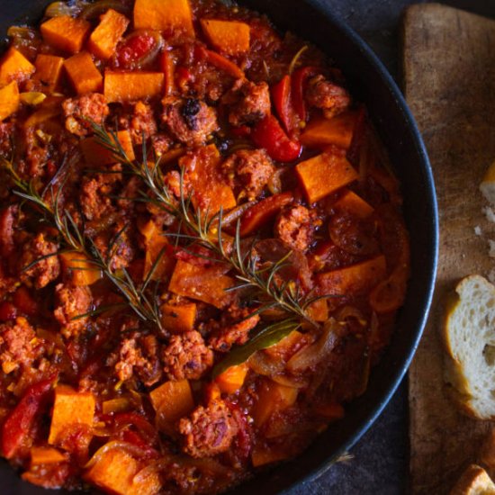 Sweet potato & Chorizo one-pot