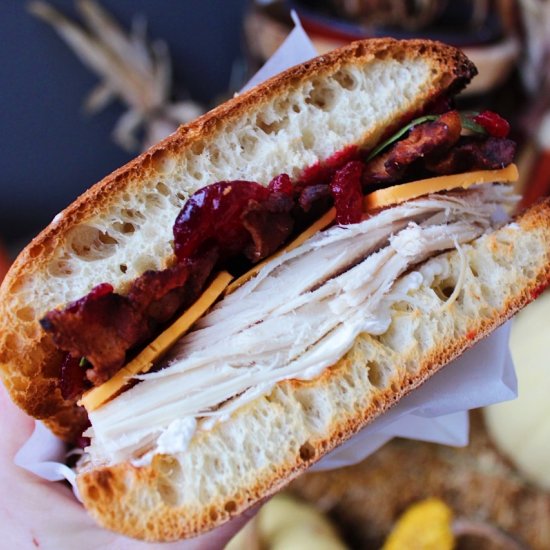 Thanksgiving Leftover Turkey Sandwich