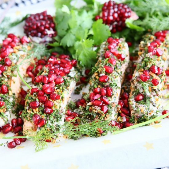 Pan Seared Salmon with Tahini and H