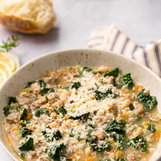 White Bean Kale Sausage Soup