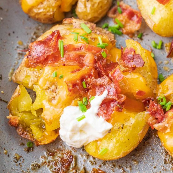 loaded smashed potatoes