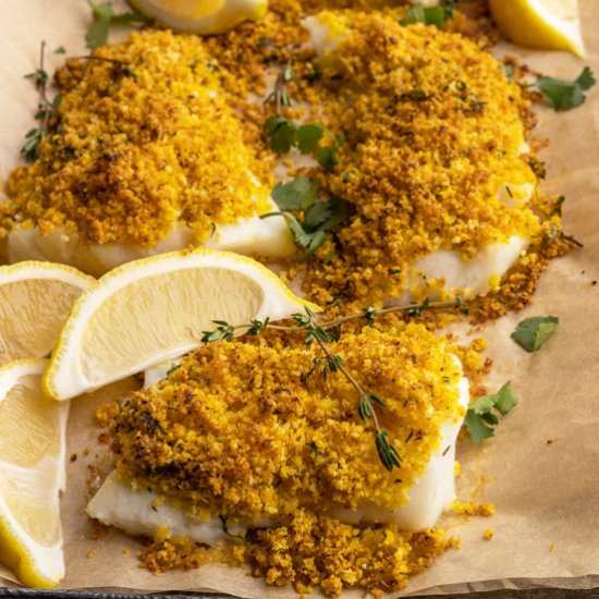 Baked Cod with Panko and Parmesan