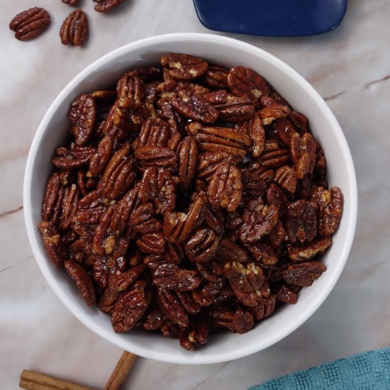 Air Fryer Honey Roasted Pecans