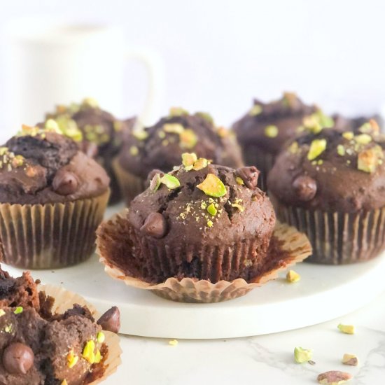 Double Chocolate Pistachio Muffins