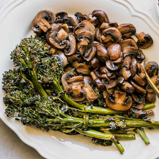 Roasted Broccolini and Mushrooms