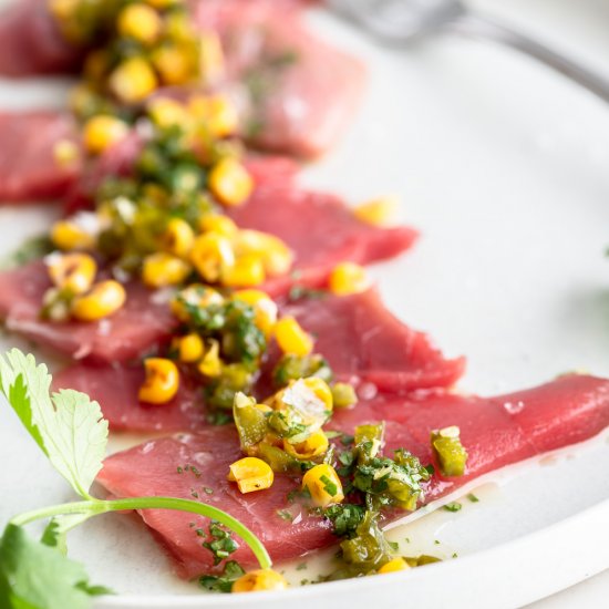 ahi tuna crudo