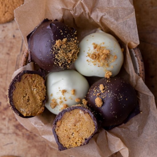 chocolate dipped pumpkin truffles