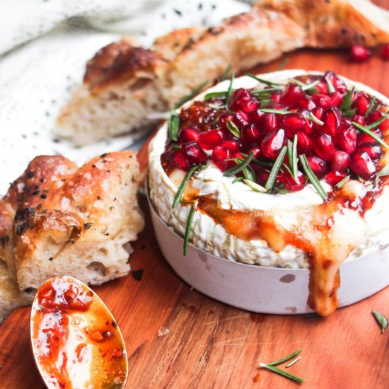 Honey Harissa Baked Camembert