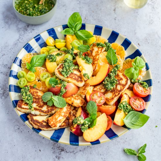 Stone Fruit Halloumi Salad