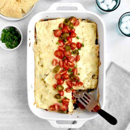 Sour Cream Chicken Enchilada Bake