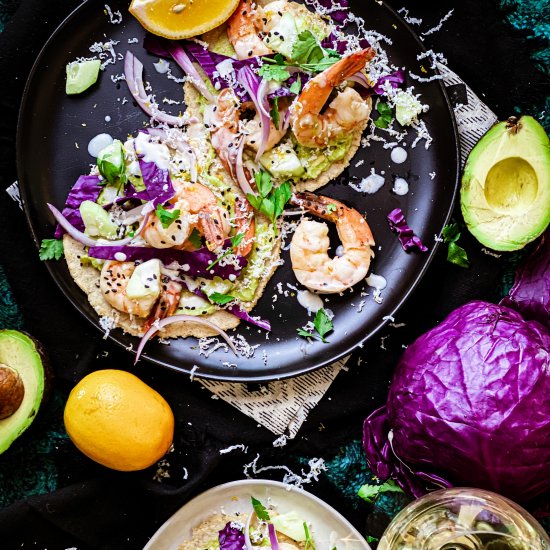 Coconut Sambal Shrimp Tostadas