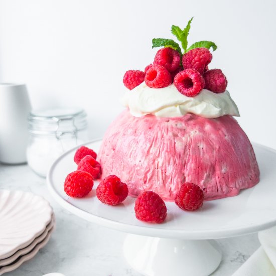 Raspberry Ice Cream Bombe