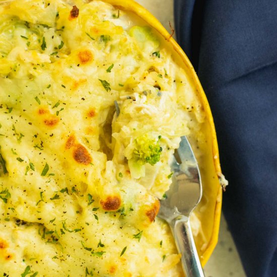 Baked Spaghetti Squash Alfredo