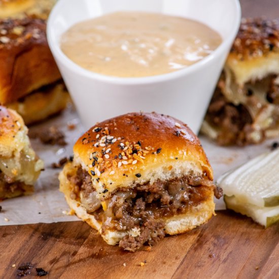 Extra Cheesy Hamburger Sliders