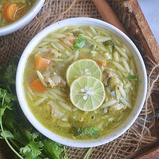 Lemon Chicken Orzo Soup