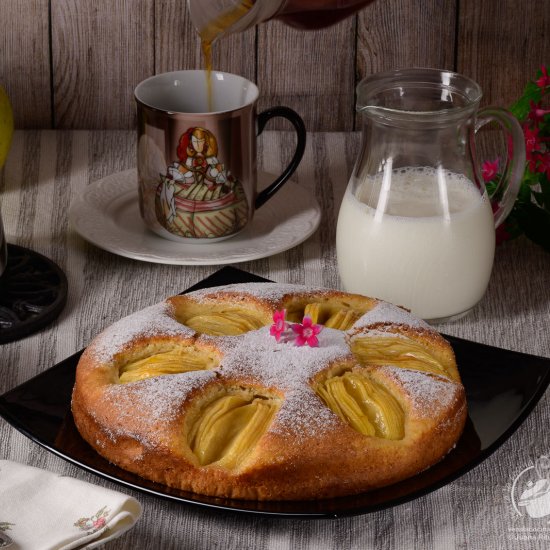 Apfelkuchen sponge cake with apple