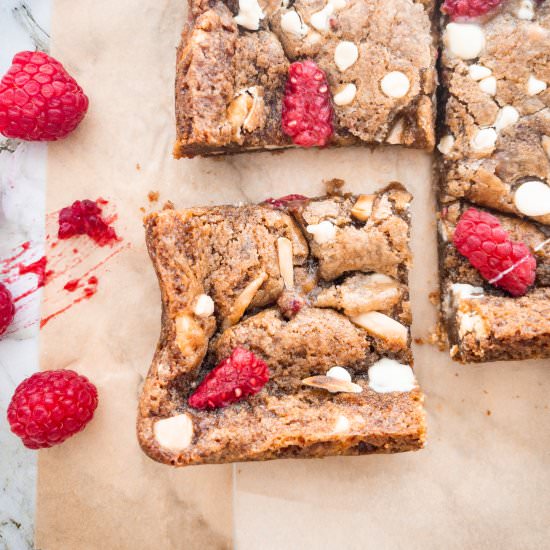 Raspberry White Chocolate Blondies